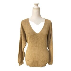 NWOT Lucky Brand V-Neck Sweater in Tan